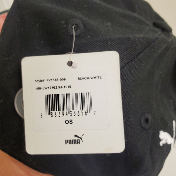 🤩New with tags Puma women's black/white cap 100%cotton - Picture 6 of 8